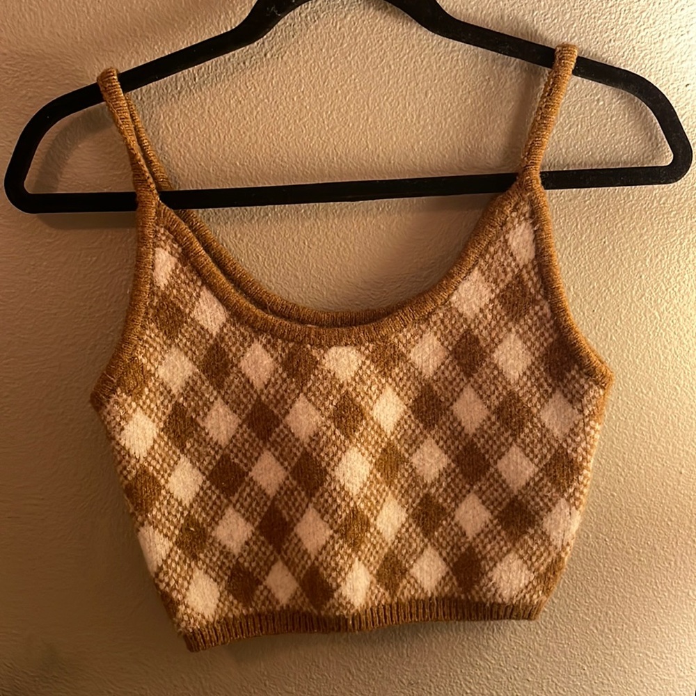 brown cotton tank top
